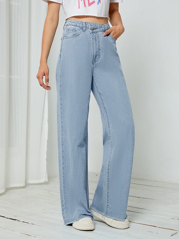 Versatile Light Washed Boyfriend Jeans-2