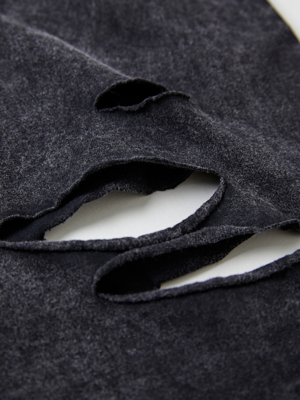 Men's Wash Distressed Spider Print Ripped Vest-7