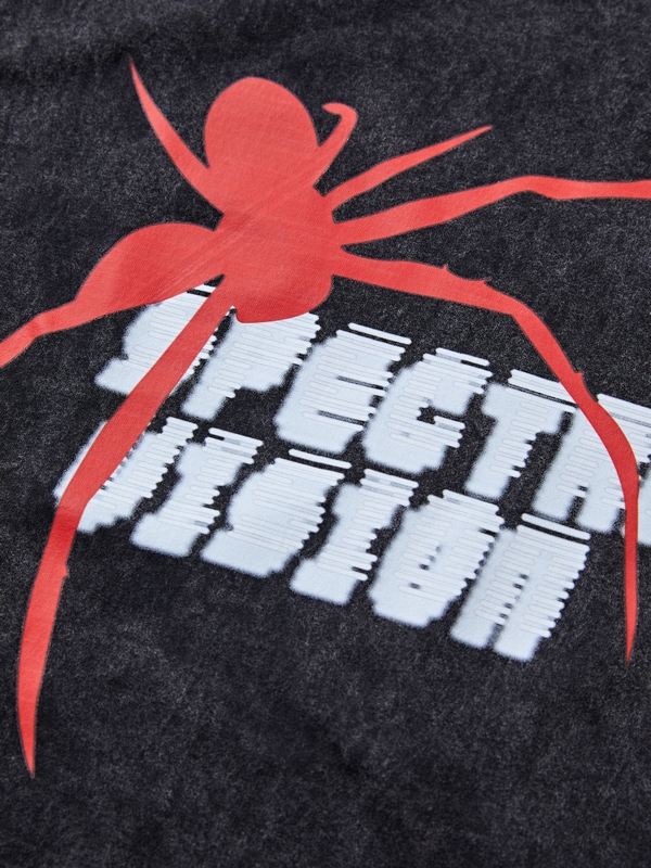 Men's Wash Distressed Spider Print Ripped Vest-6