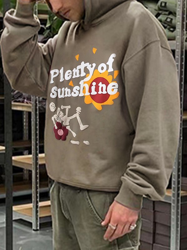 Men's Graffiti Skull Graphic Pullover Hoodie-1