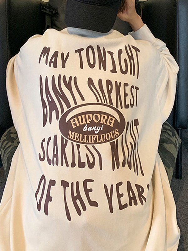 Men's Suede Letter Print Sweatshirt-1