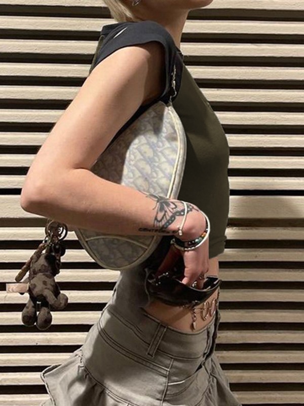 Retro Star Raglan Sleeve Cropped Top-1