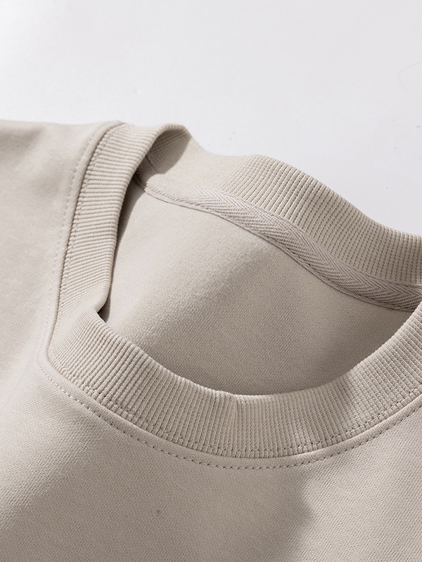 Men’s Solid Color Comfort Cotton Crew Neck Sweatshirt-2