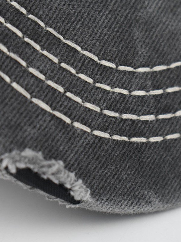 Distressed Wash Sequin Star Baseball Cap-3