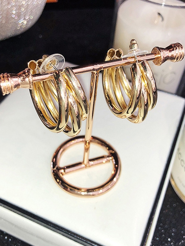 Minimalist Geometric Layered Earring-2