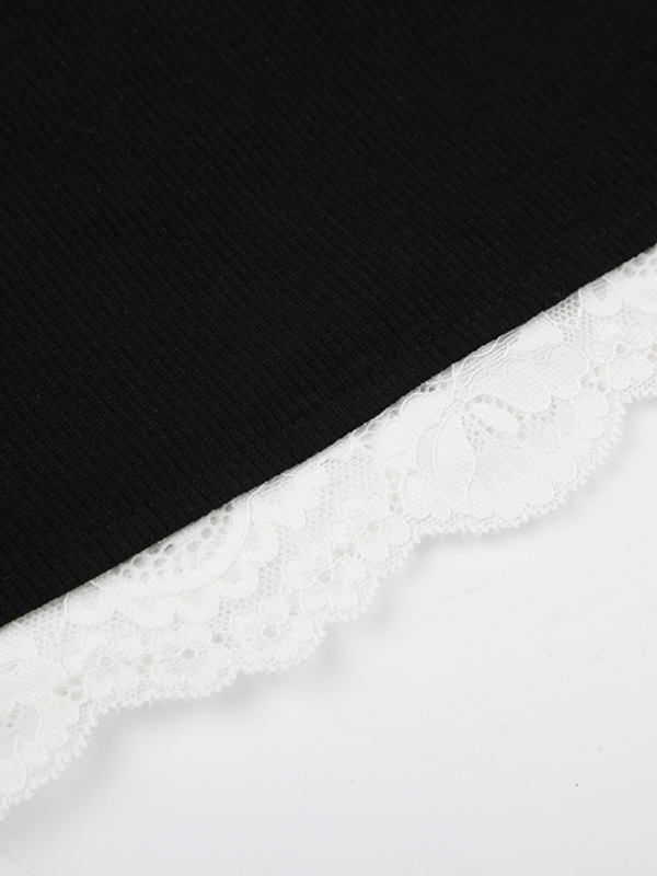 Contrast Lace Trim Cami Top-6